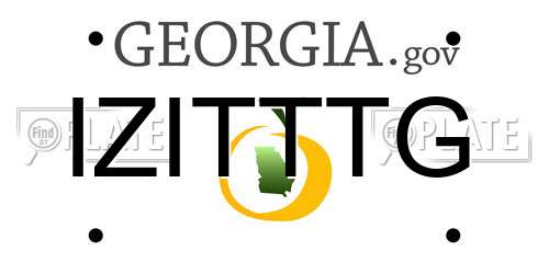 IZITTTG Georgia License Plate