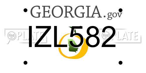 IZL582 Georgia License Plate