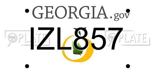 IZL857 Georgia License Plate