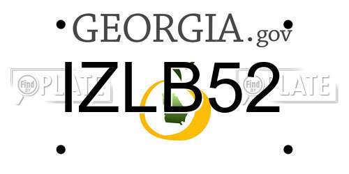 IZLB52 Georgia License Plate