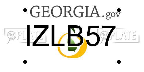IZLB57 Georgia License Plate