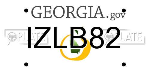 IZLB82 Georgia License Plate