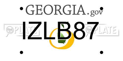 IZLB87 Georgia License Plate