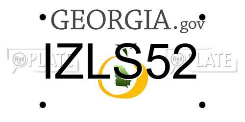 IZLS52 Georgia License Plate