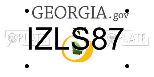 IZLS87 Georgia License Plate