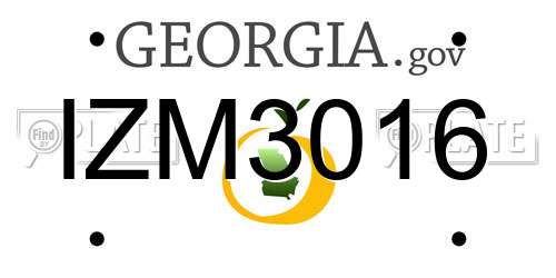 IZM3016 Georgia License Plate
