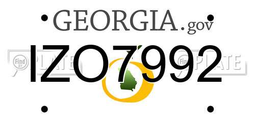 IZO7992 Georgia License Plate