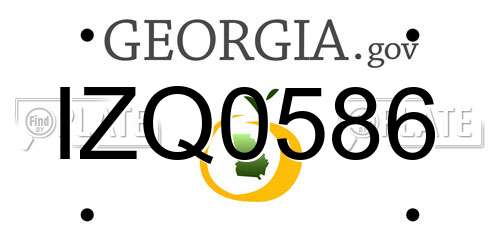 IZQ0586 Georgia License Plate