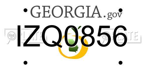 IZQ0856 Georgia License Plate