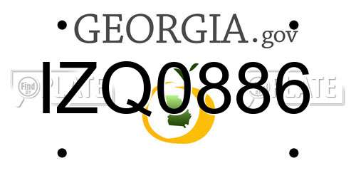 IZQ0886 Georgia License Plate