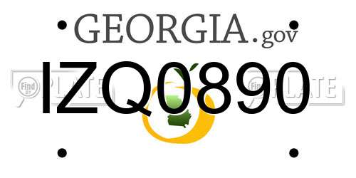 IZQ0890 Georgia License Plate