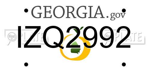 IZQ2992 Georgia License Plate