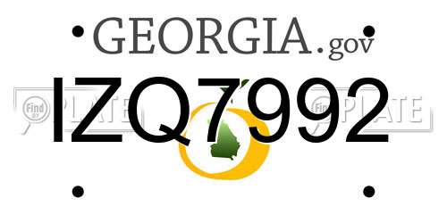 IZQ7992 Georgia License Plate