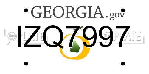 IZQ7997 Georgia License Plate