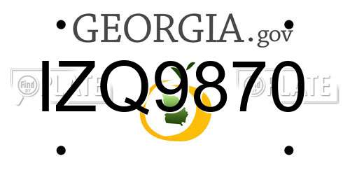 IZQ9870 Georgia License Plate