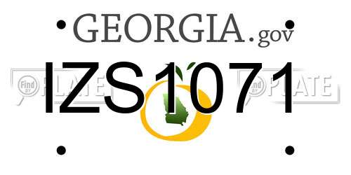 IZS1071 Georgia License Plate