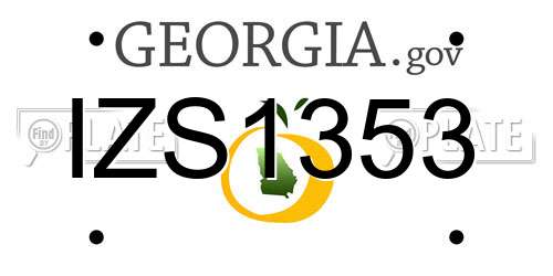 IZS1353 Georgia License Plate
