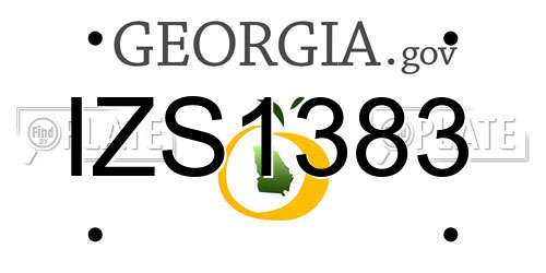 IZS1383 Georgia License Plate