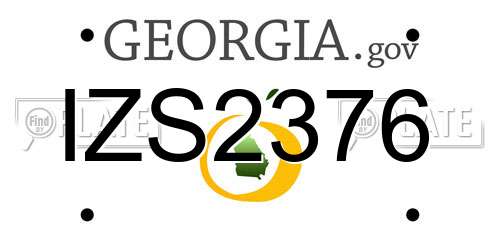 IZS2376 Georgia License Plate