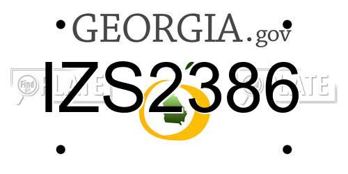IZS2386 Georgia License Plate