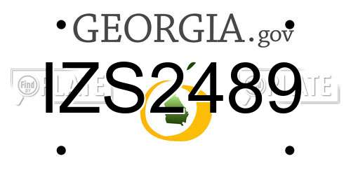 IZS2489 Georgia License Plate