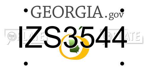 IZS3544 Georgia License Plate