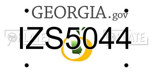 IZS5044 Georgia License Plate