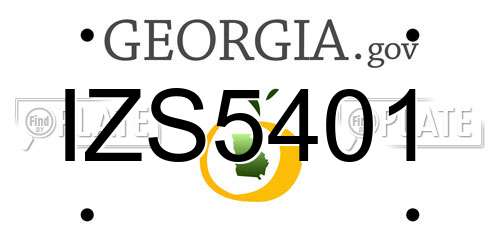IZS5401 Georgia License Plate