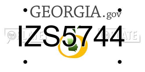 IZS5744 Georgia License Plate