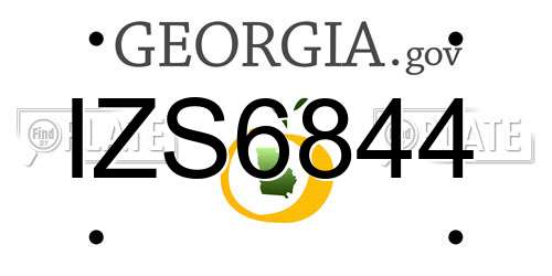 IZS6844 Georgia License Plate