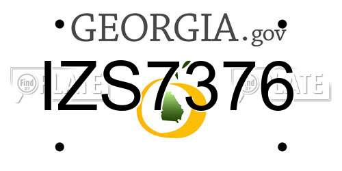 IZS7376 Georgia License Plate