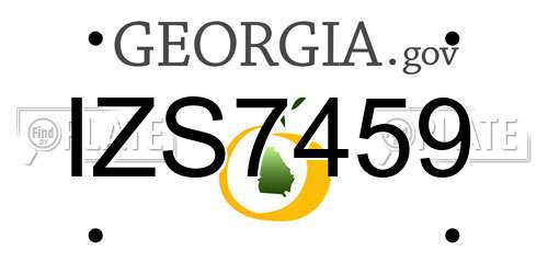 IZS7459 Georgia License Plate