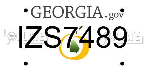 IZS7489 Georgia License Plate