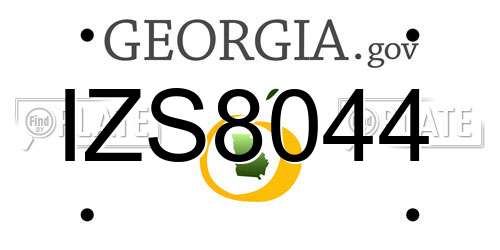 IZS8044 Georgia License Plate