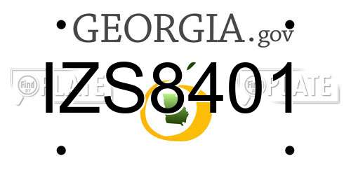 IZS8401 Georgia License Plate