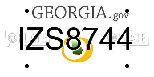 IZS8744 Georgia License Plate