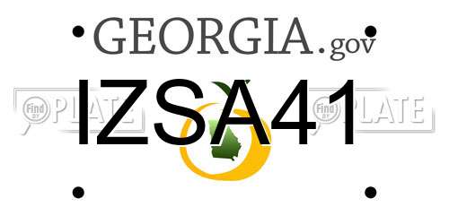IZSA41 Georgia License Plate
