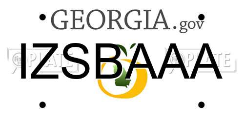 IZSBAAA Georgia License Plate