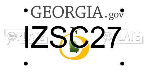 IZSC27 Georgia License Plate