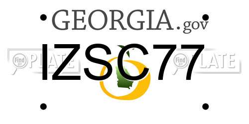 IZSC77 Georgia License Plate