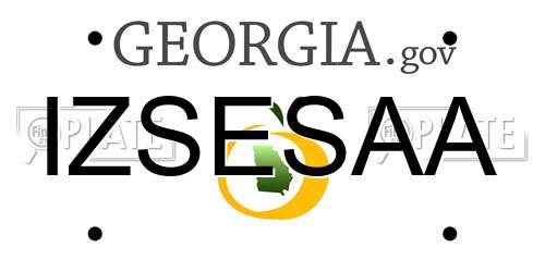 IZSESAA Georgia License Plate