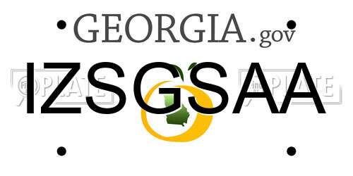 IZSGSAA Georgia License Plate