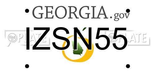 IZSN55 Georgia License Plate