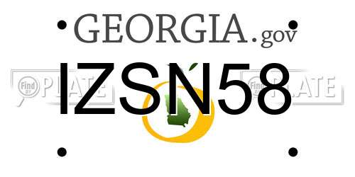 IZSN58 Georgia License Plate