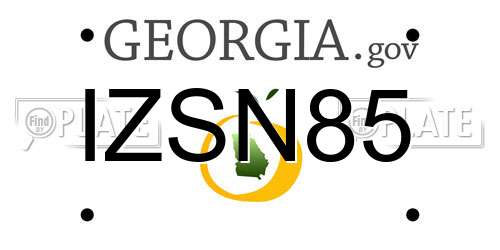 IZSN85 Georgia License Plate