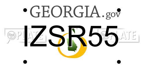 IZSR55 Georgia License Plate