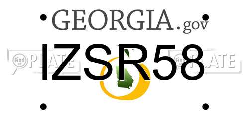 IZSR58 Georgia License Plate
