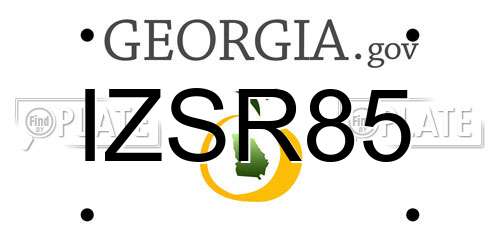 IZSR85 Georgia License Plate