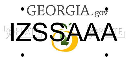IZSSAAA Georgia License Plate