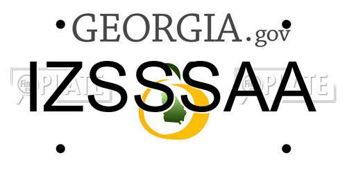 IZSSSAA Georgia License Plate